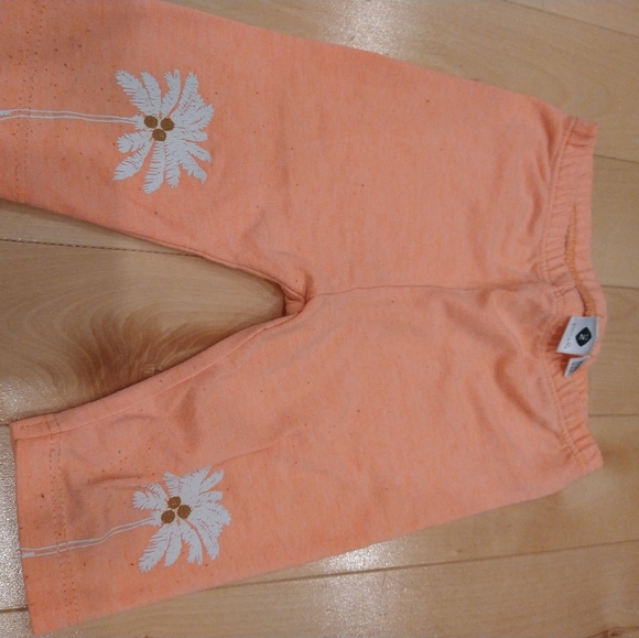 4/20$ 12m grain de ble Z orange capris with Palm trees pilling French - Picture 1 of 5